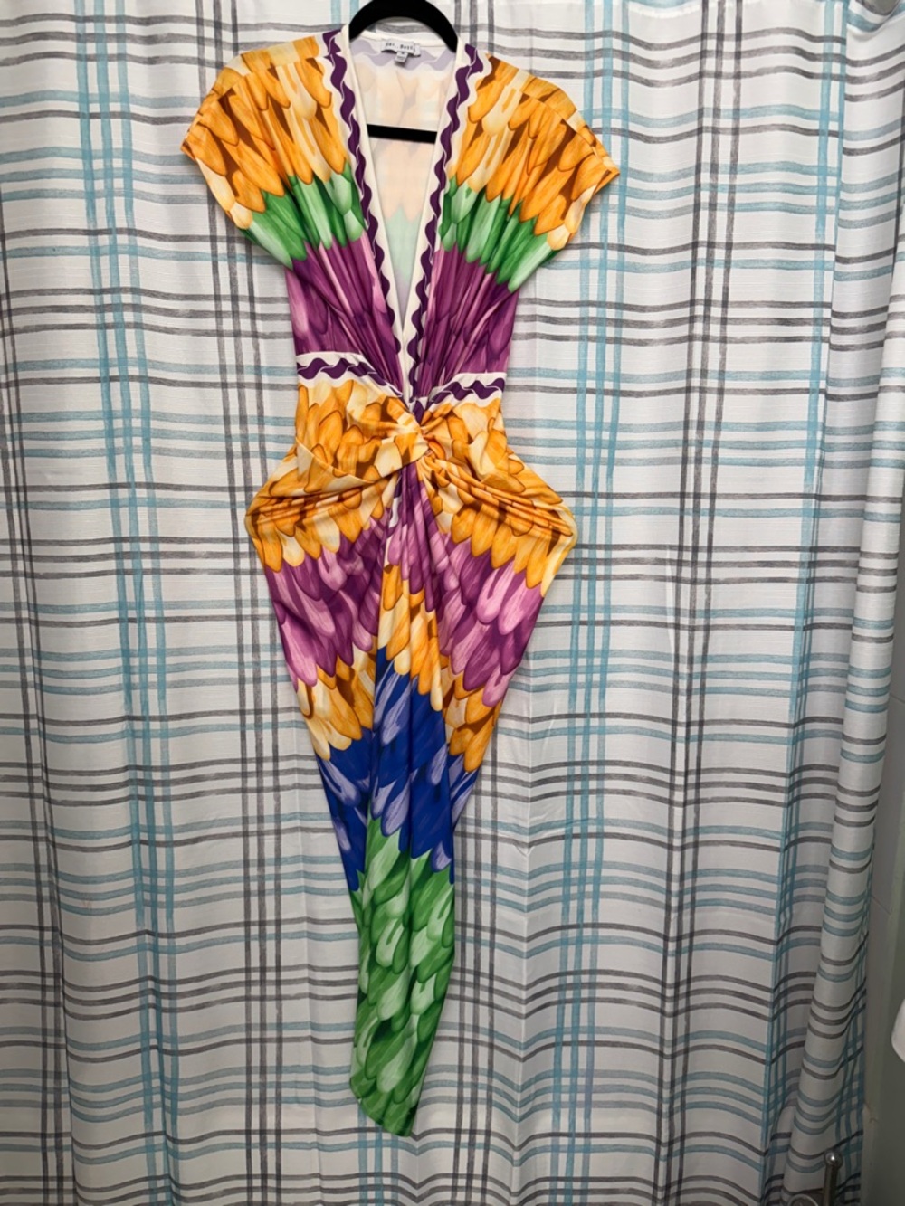 Multi-Color Maxi Dress with Knot Waist